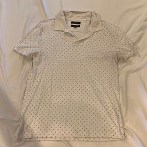 White Patterned Banana Republic Polo